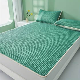 Resim 1 adet Serinletici Lateks Yatak Ped - Nefes Alabilen Hafif Bejli Dostu, Katlanabilir ve Taşınabilir, Düz Renk Tasarımı, Tüm Mevsimler için Yatak Odası, Misafir Odası, Otel, Şık Yatak, Polyester Karışımı 