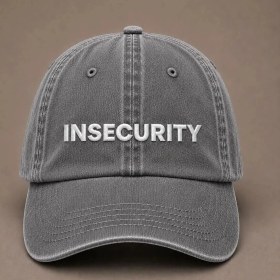 Resim "ınsecurıty" Ironik Nakışlı Vintage Yıkamalı Beyzbol Şapkası 