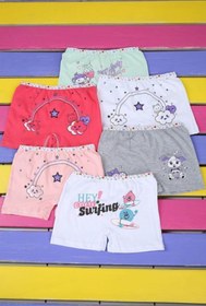 Resim Tutku Kız Çocuk Çok Renkli Pamuklu Boxer 6'lı Paket 