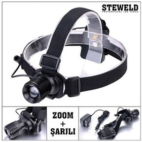 Resim Steweld 521R Şarjlı Ve Zoomlu Led Kafa Lambası 120 Lümen Siyah 