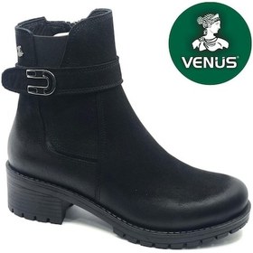 Resim Venüs Dpoons Hakiki Deri Kaymaz Taban Ortopedik Kadın Bot Siyah 