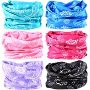 Resim 6 adet Yumuşak Nefes Alabilen Çok Fonksiyonlu Spor Baş Bandı Seti, Açık Hava Aktiviteleri, Bisiklet ve Yüz Maskesi için 