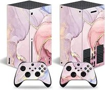 Resim Xbox Series X için Kaplama, Tüm Vücut Vinil Çıkartma Koruyucu Kapak Sarma Çıkartması Xbox Series X Konsolu ve Kablosuz Kumanda için (Pembe liuhen) 