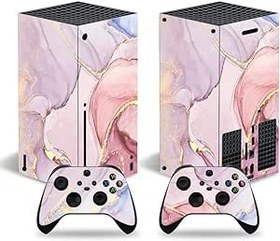 Resim Xbox Series X için Kaplama, Tüm Vücut Vinil Çıkartma Koruyucu Kapak Sarma Çıkartması Xbox Series X Konsolu ve Kablosuz Kumanda için (Pembe liuhen) 