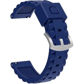 Resim Cloud011 20mm Derin Mavi Spor Kayışlı Deployant Tokalı Saat Bilek Bandı 