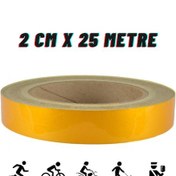 Resim Reflektif Fosforlu Şerit Bant 2 Cm X 25 Metre İkaz Bandı Sarı GLZ03902732 