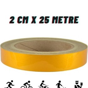 Resim Reflektif Fosforlu Şerit Bant 2 Cm X 25 Metre İkaz Bandı Sarı GLZ03902732 