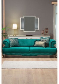 Resim Modalife Hürrem Üçlü Kanepe Yataklı Yeşil 