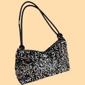 Resim Unisex Kare El Çantası, Payet Detaylı - Naylon El Çantası, Fermuarlı Kapanış, Günlük Stil, Polyester Astar, Günlük Kullanım İçin Mükemmel, Günlük Aksesuar | Payetli Çanta | Dayanıklı Fermuarlı Kapanış, Küçük El Çantası 