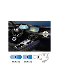 Resim Audi S e-tron GT Uyumlu Nvigasyon , Dijital Gösterge ve Vites Etrafı Piano Black Konsol Tpu Koruyucu 3lü Set 2025-2026 