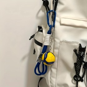 Resim Okul Gerekliliği] Voleybol Tutkunu Anahtarlık Top ve İp Tasarımı - Üniversite Oyuncuları için İdeal Sırt Çantası Süsü, Voleybol Hayranları için Sevimli Hediye, Voleybol Aksesuarları 