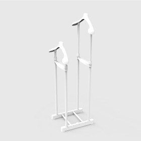 Resim Çift Askılıklı Yükselik Ayarlı Dilsiz Uşak &Elbise Askısı Beyaz 