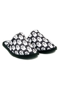 Resim Erkek Hayalet Desenli Yumuşak Tabanlı Ev Terliği Siyah 