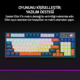 Resim Game Power Gasket Elite X RGB Wireless/Bluetooth/Kablolu Mekanik Hot-Swap Yağlı Switch Gasket Gaming Klavye 