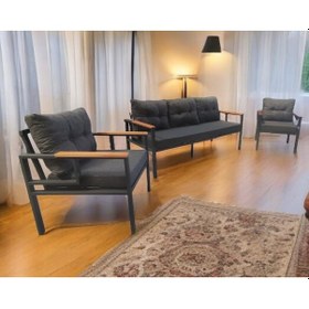 Resim Pimango Pi Elize Bahçe Ve Balkon Mobilyası 3+1+1 Antrasit 