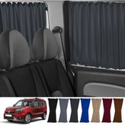 Resim Oto Pandami Fiat Doblo Iı Kısa Şase 2010-2023 Uyumlu Füme Raylı Oto Perde Takımı 