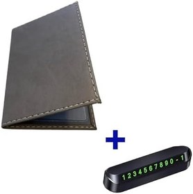 Resim Microcase Suni Deri OTO Ruhsat Kabı Kılıfı Ruhsatlık + Ön Arka Panel Numaratör 1 Adet- AL5038 