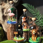 Resim 1 Set Hayvan Serisi 3D Puzzle Bina Blokları - ABS Plastik Kaplan, Aslan ve Flamingo Modelleri ile Toz Korumalı Kapaklar - Ev Dekoru için DIY Mini Modeller 