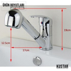 Resim Kustar Berber Aç Kapa Spiral Hortumlu Lavabo Bataryası 150 CM 