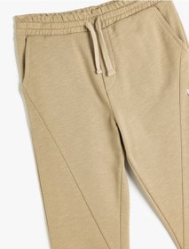 Resim Koton Jogger Eşofman Altı Beli Bağlamalı Şardonlu Pamuklu Bej 5wkb40023tk Ekru 