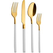 Resim Aryıldız Soho Prestige 24 Parça 6 Kişilik Beyaz Gold Çatal Kaşık Bıçak 