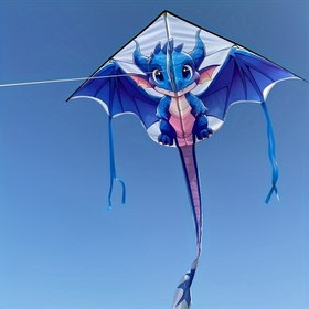 Resim Adorable Easy-to-Fly Dragon Kite for Outdoor Fun, Durable Polyester Fabric, Ideal for Teens 14+ - Perfect for Beach and Park Recreation (Pack of 1) 