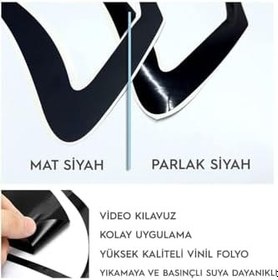 Resim Graficar Design Renault Megane ile Uyumlu 2 Stop Çerçevesi Sticker Parlak Siyah Kolay Uygulama Uzun Ömürlü Folyo Araca Özel 