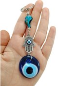 Resim biuti Nazar Boncuğu Anahtarlık / Araba Dikiz Ayna Süsü Fatma ana Eli Turkuaz Boncuklu Hediyelik Aksesuar 