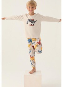 Resim Rolypoly Roly Poly 3363 Revive Erkek Çocuk Pijama Takımı Bej 