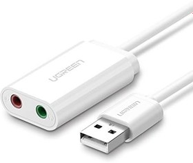 Resim Ugreen Harici 3.5 mm USB Ses Kartı, Beyaz 