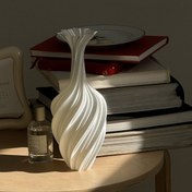 Resim 3D Baskılı Beyaz Vazo - Zarif Kıvrım Tasarımlı, Soyut Retro Sanat Eseri, Dayanıklı Plastik Modern Ev Dekoru, Kahve Masası Merkezi Parçası, Nordik Minimalist & Lüks Çin Tarzı, Pilsiz, Vazo Ev Dekorasyonu, Lüks Masa Üstü Aksesuarı, Pürüzsüz Yüzey Sanatı 