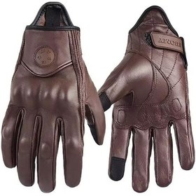 Resim Xianwen Suomy Su-14 Vintage Deri Yaz Motosiklet Eldiveni 