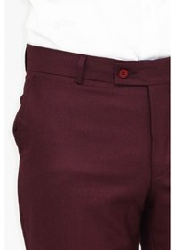 Resim Wessi Slim Fit Desensiz Kumaş Bordo Erkek Pantolon Bordo 