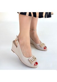 Resim Sepet365 Mamba Bej Cilt Dolgu Topuk Ayakkabı Çok Renkli 