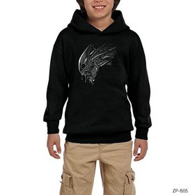 Resim Predator Siyah Çocuk Kapşonlu Sweatshirt - 7-8 Yaş / Siyah 