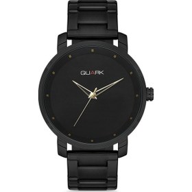 Resim Quark Qc-511bk-1a Metal Kasa Çelik Kordon Siyah Renk Erkek Kol Saati Siyah 