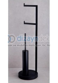 Resim Hareketli Wc Set Yedekli Mat Siyah-siyah Granit 