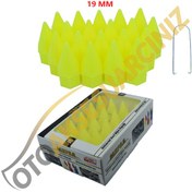 Resim A Kalite Mefsa Bijon Kapağı Sivri 19 Mm Fosfor Sarı 20 Li Set 