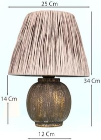 Resim Lunora Handmade Dekoratif Seramik Abajur - Modern Gri Tasarım, 31-45 cm Ayarlanabilir Yükseklik, E27 Uyumlu Tek Başlıklı Aydınlatma, Dayanıklı Seramik Gövde, Şık Masa Lambası Modeli - CE Sertifikalı Y 