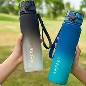 Resim 1pc Gradyan Spor Su Şişesi 1000ml/750ml/600ml, Sızdırmaz, Zaman-Kapasite İşareti, PVC-Free PC Malzeme, Outdoor, Koşu, Bisiklet, Jimnastik, Tırmanma, Sevgililer Günü, Noel, Yılbaşı Hediyesi İçin Uygundur 