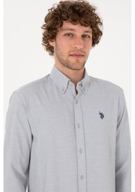 Resim U.s. Polo Assn. Erkek Gri Gömlek Desenli 50316639-vr024 Gri 