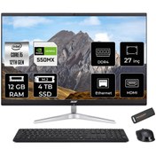 Resim ACER Aspire C27-1751 i5 1240P 12GB 4TB SSD GeForce MX550/2GB 27" FHD FDOS All In One PC Siyah & PE 