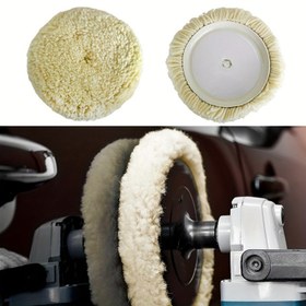Resim 2 adet yün parlatma pedi, kanca ve halka tutamaçlı - 12.7cm, 15.24cm, 17.78cm boyutları araba, tekne, karavan ve motosiklet parlatma için - Verimli bileşik kesme ve parlatma için dayanıklı yün malzeme 
