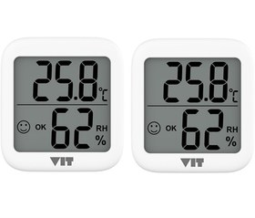 Resim Vit 2'li İç Mekan Dijital Isı ve Nem Ölçer Termometre Renkli 