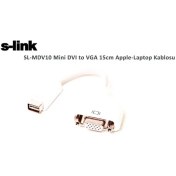 Resim S-Link Sl-Mdv10 Mini Dvı To Vga 15Cm Apple Laptop Kablosu 