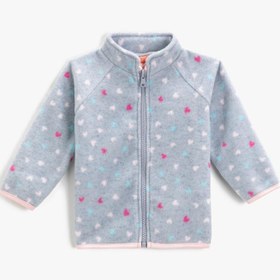 Resim Kız Bebek Puantiyeli Fermuarlı Sweatshirt Uzun Kollu 