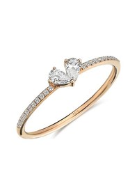 Resim Reis Kuyumculuk T10228 Cemre Kalp Pembe Altın Yüzük 