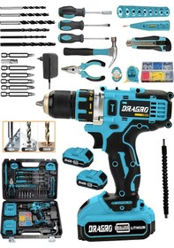 Resim Dragro Germany DRG-HN58 Tecnology Metal Şanzıman Çift Bakır Sargı Akülü Vidalama Matkap Yardmcı Set1 