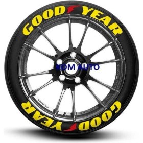 Resim Bombtire Goodyear Sarı Beyaz Lastik Yazısı 8'li Alman Yapıştırıcı 