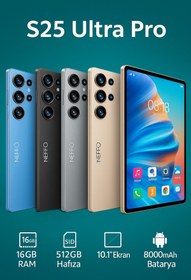 Resim NEFFO S25 Ultra Pro Tablet GRİ – 10.1” FHD Ekran, 16GB RAM, 512GB Hafıza, Klavye Mause Hediyeli 